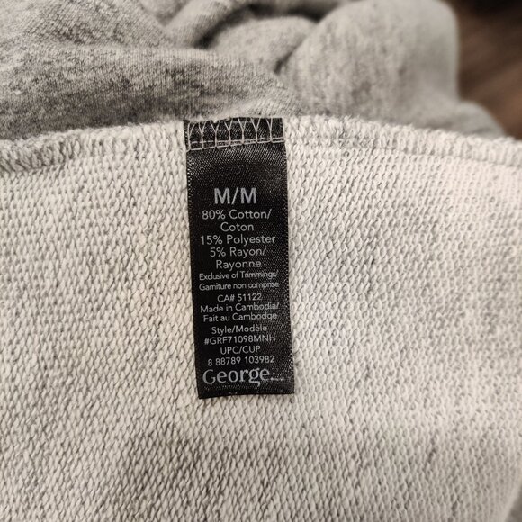 Men's Crewneck Popover Sweatshirt | Gray | George | Medium - Picture 5 of 5